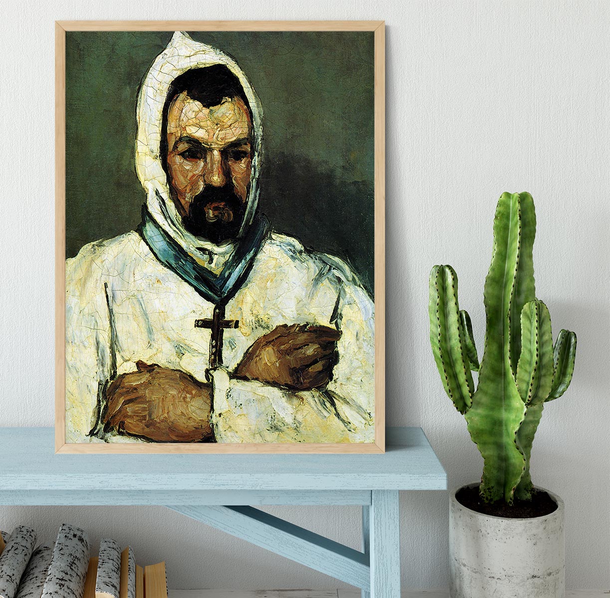 Portrait of Uncle Dominique as a monk by Cezanne Framed Print - Canvas Art Rocks - 4