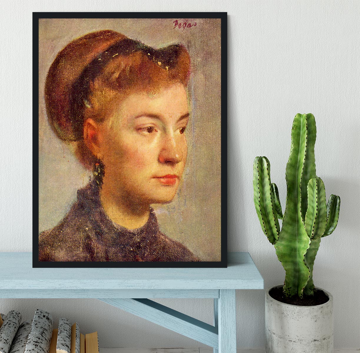 Portrait of a young Lady by Degas Framed Print - Canvas Art Rocks - 2