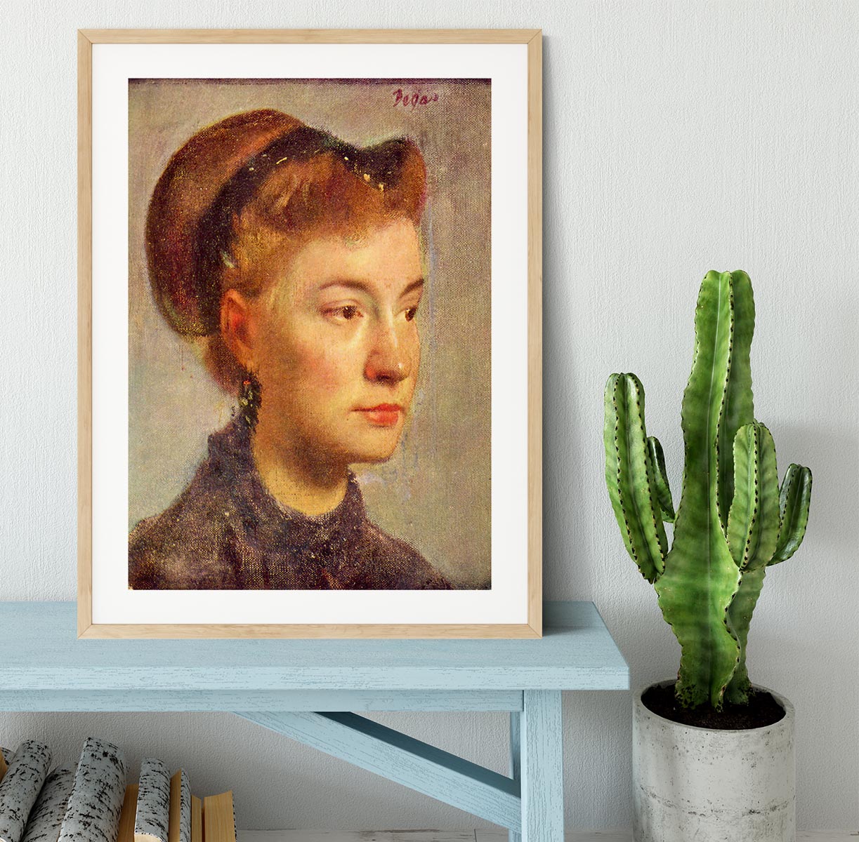 Portrait of a young Lady by Degas Framed Print - Canvas Art Rocks - 3