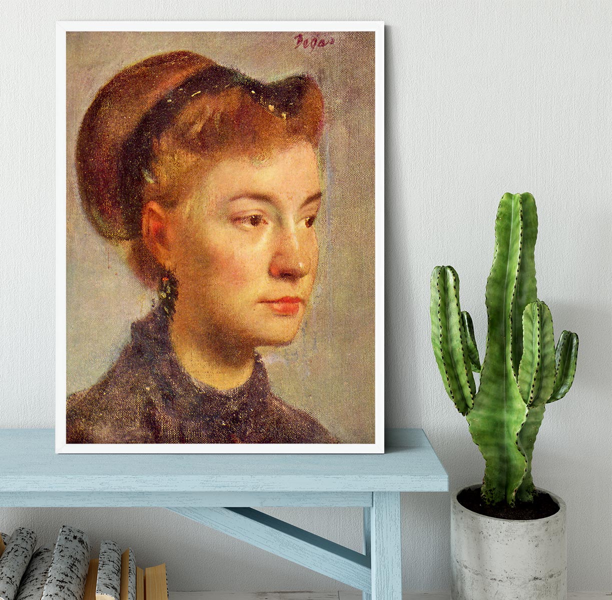 Portrait of a young Lady by Degas Framed Print - Canvas Art Rocks -6