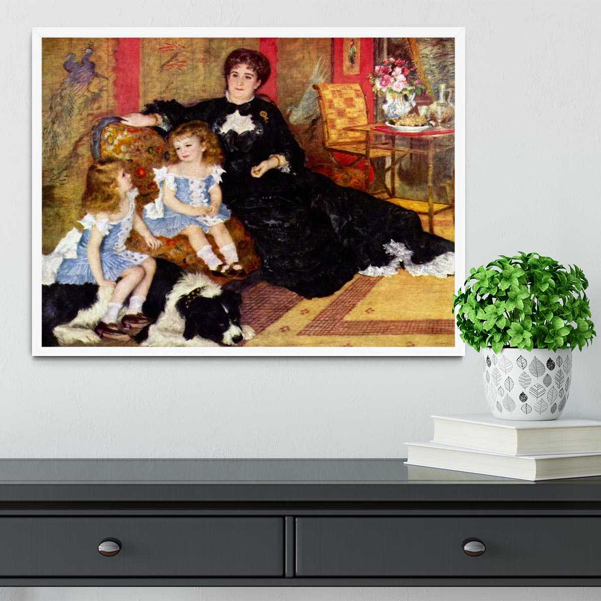 Portrait of the Mrs Charpentier and her children by Renoir Framed Print - Canvas Art Rocks -6