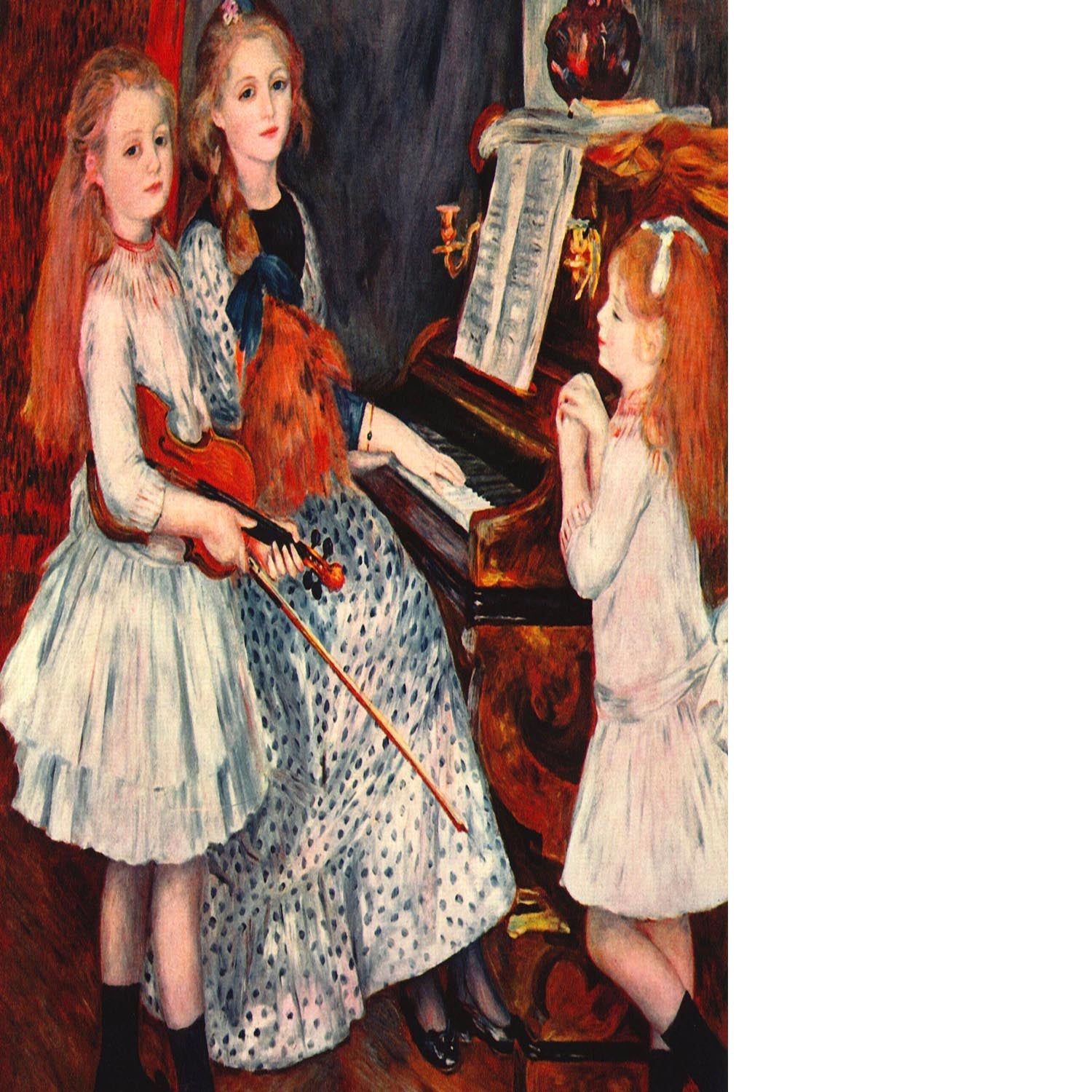 Portrait of the daughter of Catulle Mendes by Renoir Floating Framed Canvas