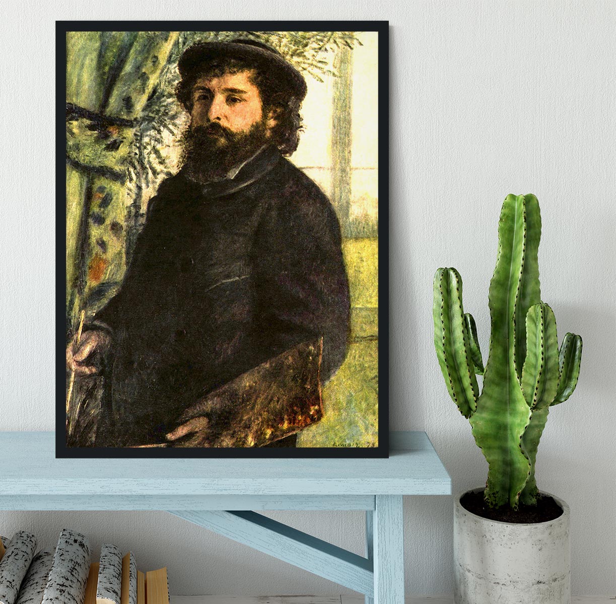 Portrait of the painter Claude Monet by Renoir Framed Print - Canvas Art Rocks - 2
