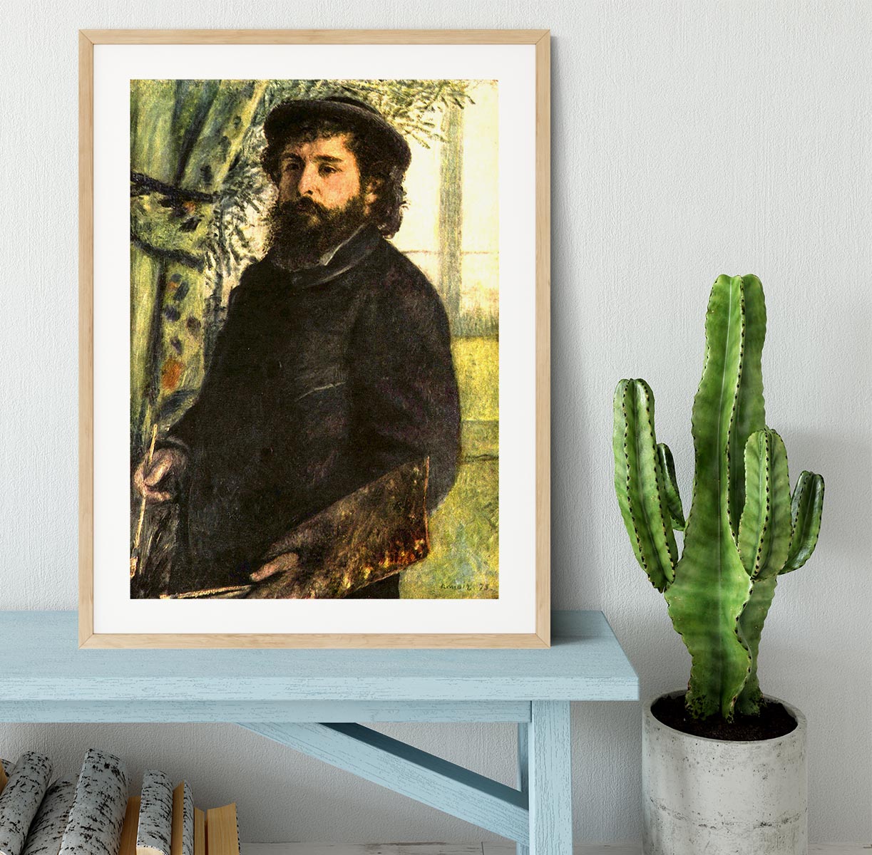 Portrait of the painter Claude Monet by Renoir Framed Print - Canvas Art Rocks - 3