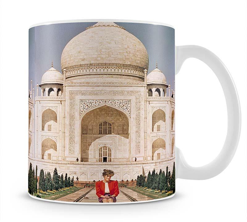 Princess Diana at the Taj Mahal in India Mug - Canvas Art Rocks - 1