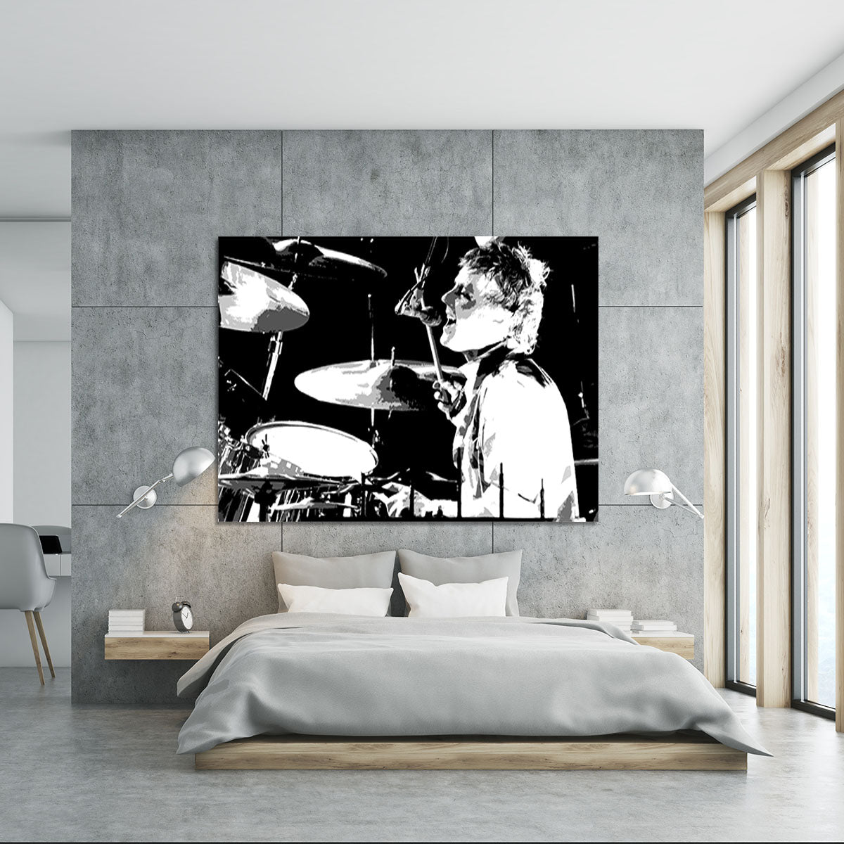 Queen Drummer Roger Taylor Pop Art Canvas Print or Poster - Canvas Art Rocks - 5