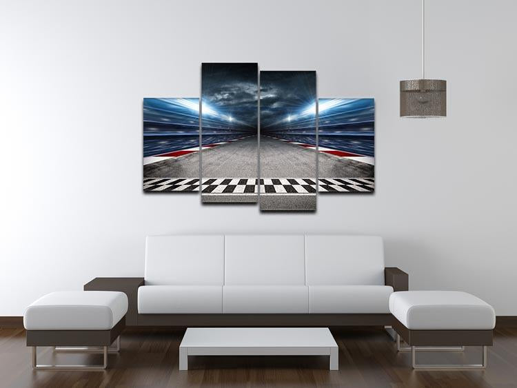 Race Track 4 Split Panel Canvas - Canvas Art Rocks - 3