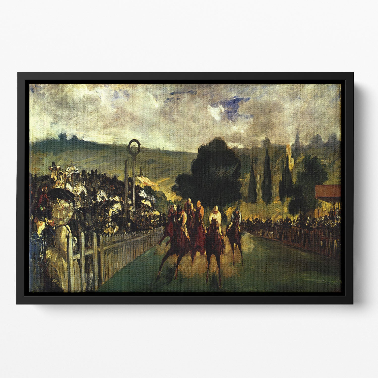 Race at Longchamp by Manet Floating Framed Canvas