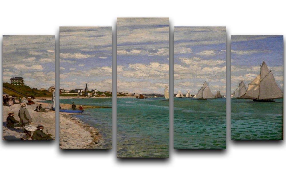 Regatta at St. Adresse by Monet 5 Split Panel Canvas - Canvas Art Rocks - 1