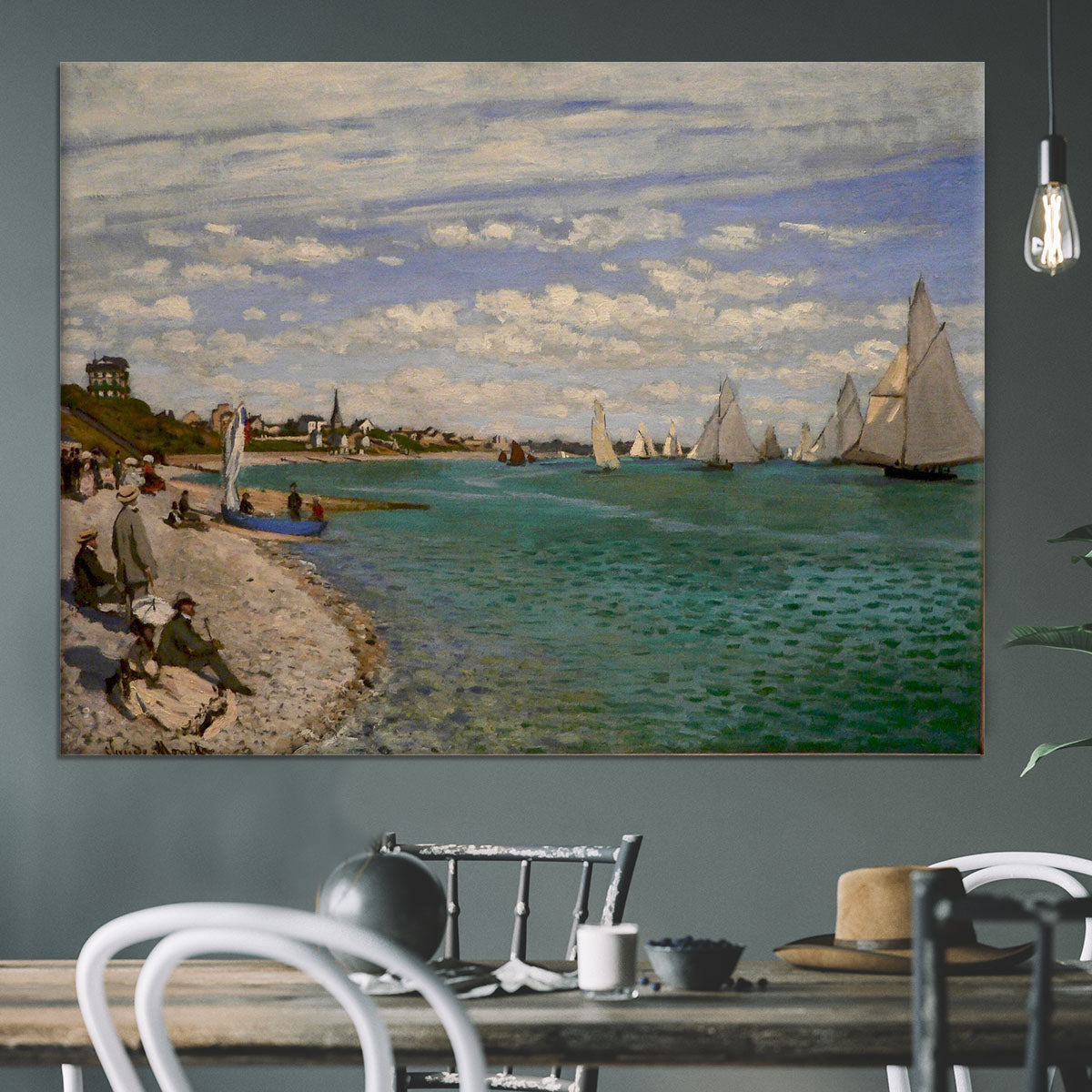 Regatta at St. Adresse by Monet Canvas Print or Poster - Canvas Art Rocks - 3