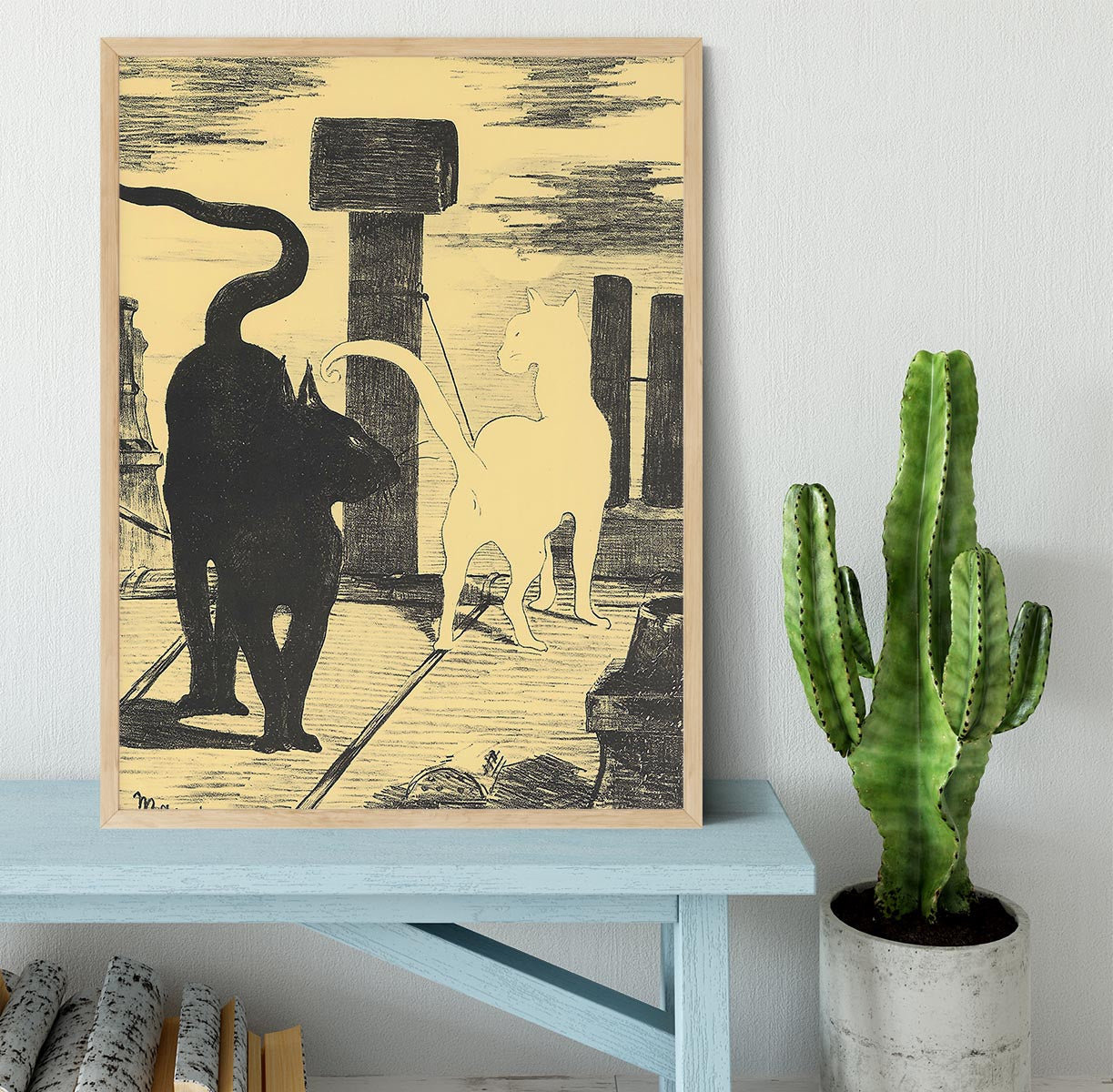 Rendevouz of Cats by Manet Framed Print - Canvas Art Rocks - 4