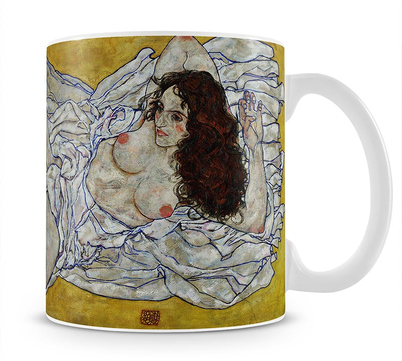 Resting nude by Egon Schiele Mug - Canvas Art Rocks - 1