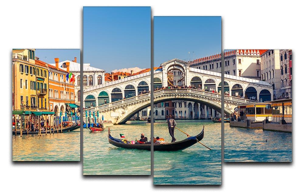 Rialto Bridge Venice 4 Split Panel Canvas - Canvas Art Rocks - 1