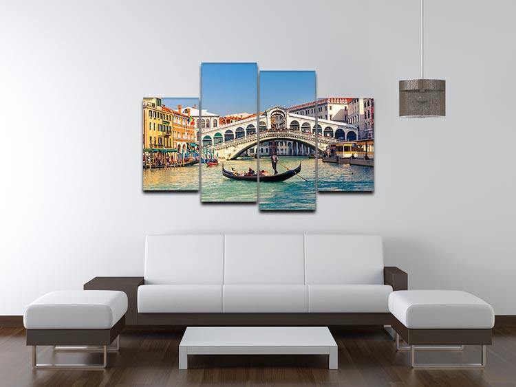 Rialto Bridge Venice 4 Split Panel Canvas - Canvas Art Rocks - 3