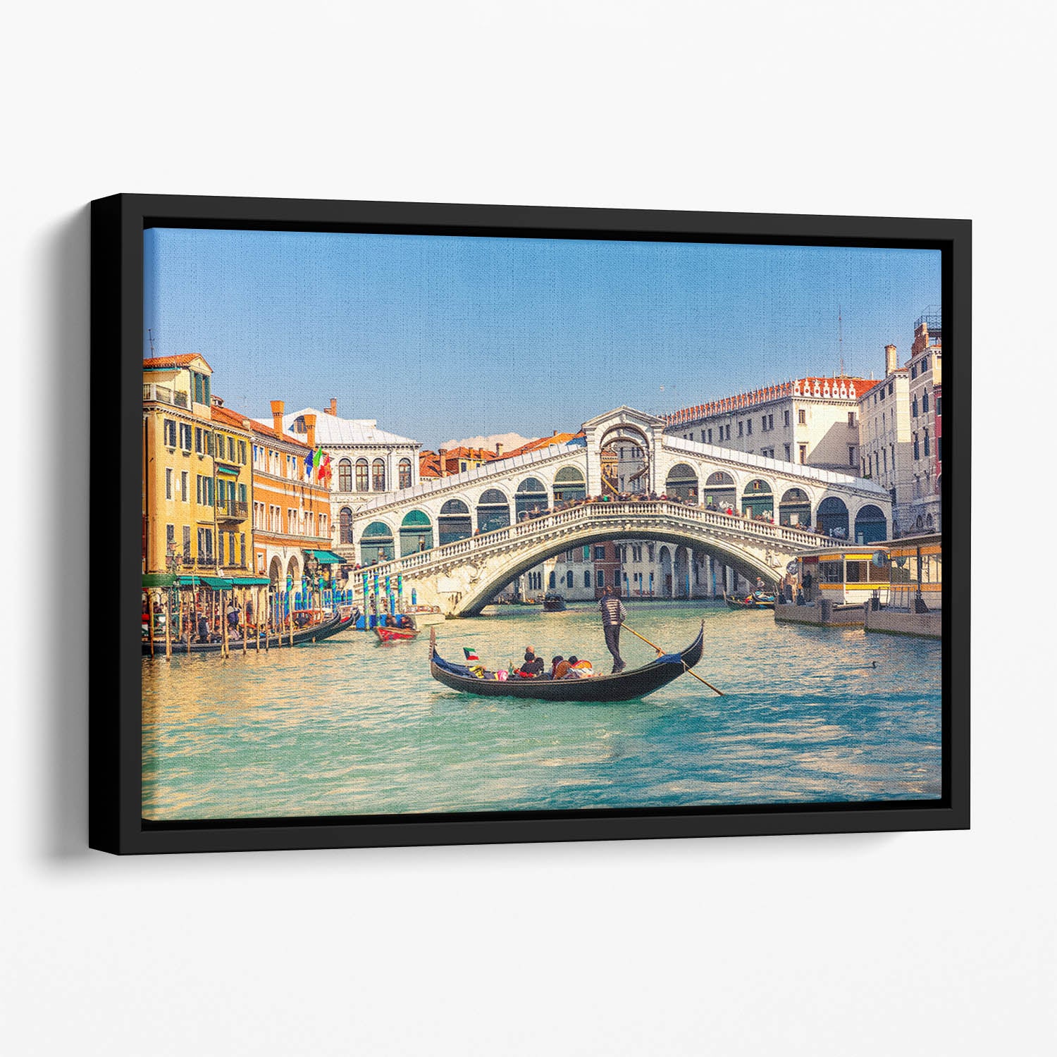 Rialto Bridge Venice Floating Framed Canvas
