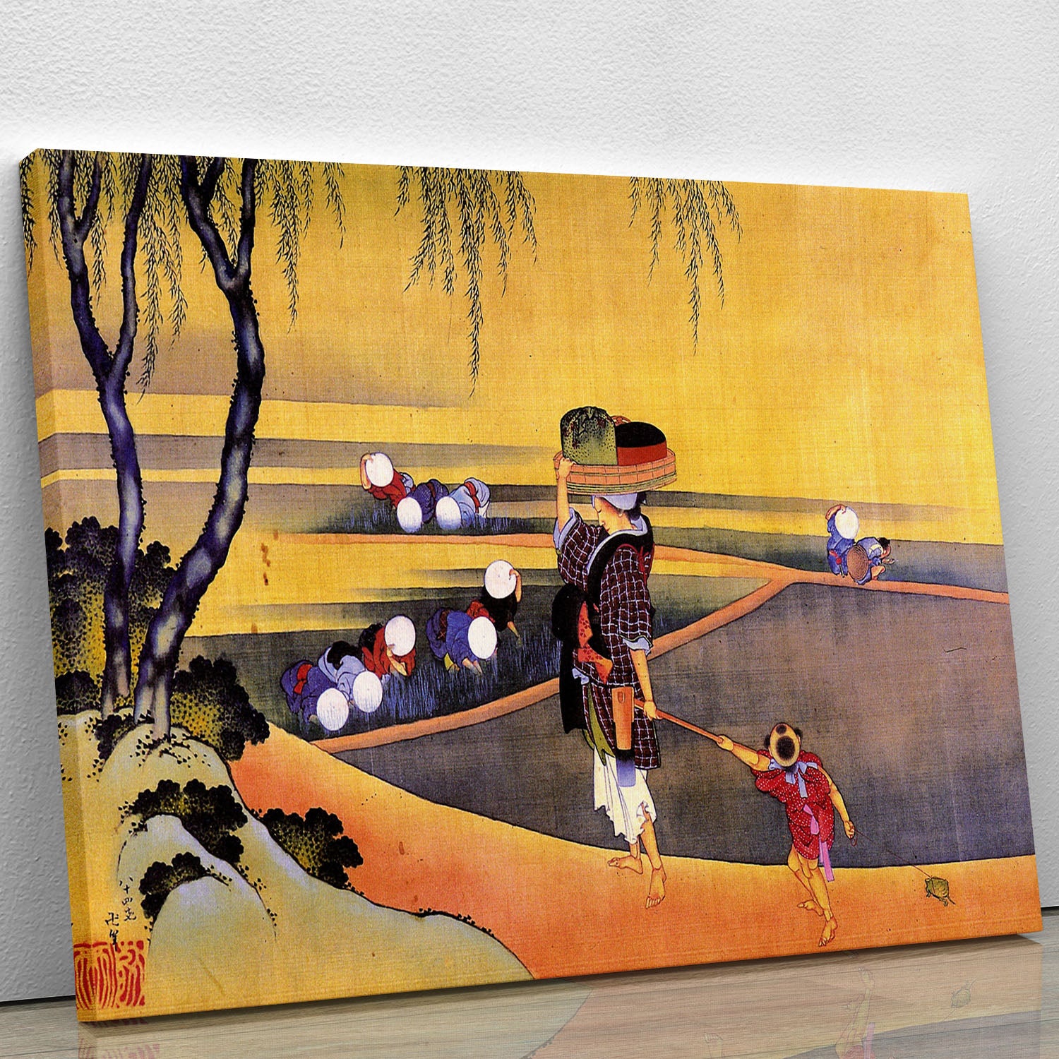 Rice fields by Hokusai Canvas Print or Poster - Canvas Art Rocks - 1