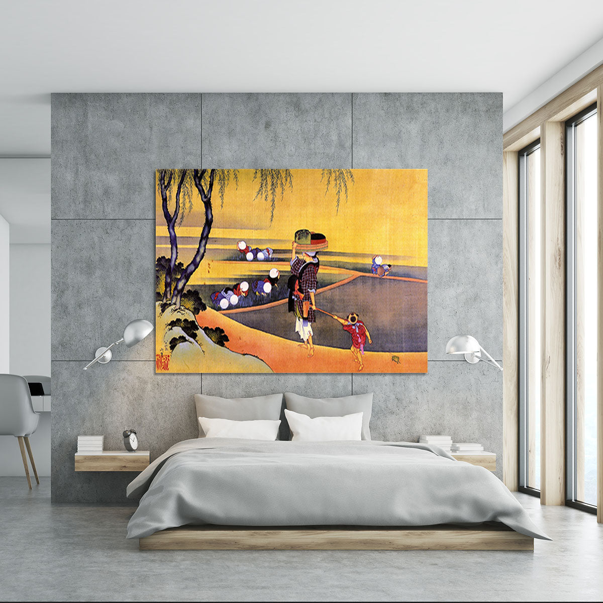 Rice fields by Hokusai Canvas Print or Poster - Canvas Art Rocks - 5