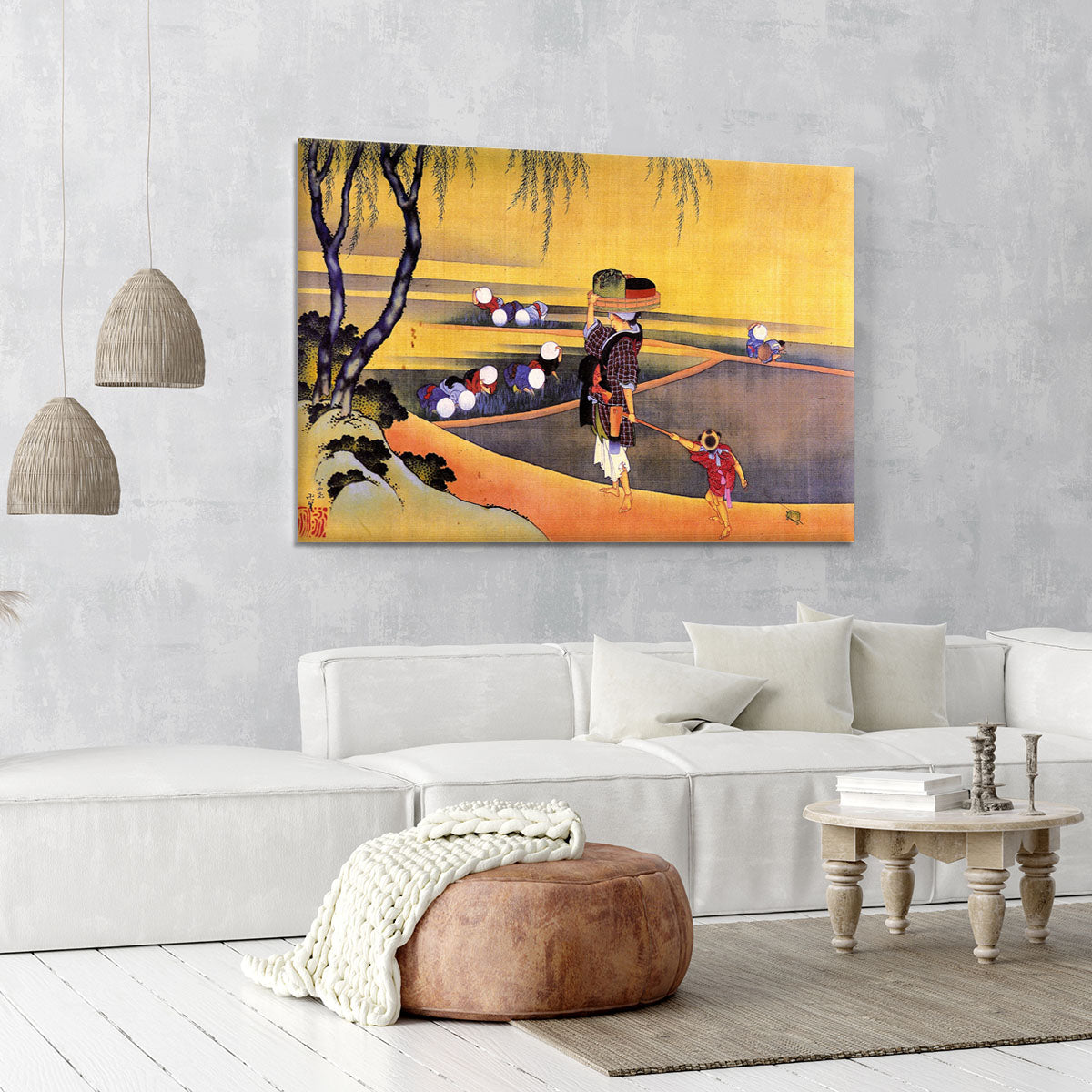 Rice fields by Hokusai Canvas Print or Poster - Canvas Art Rocks - 6