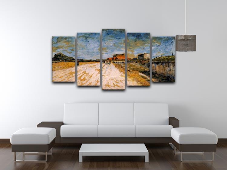 Road Running Beside the Paris Ramparts by Van Gogh 5 Split Panel Canvas - Canvas Art Rocks - 3