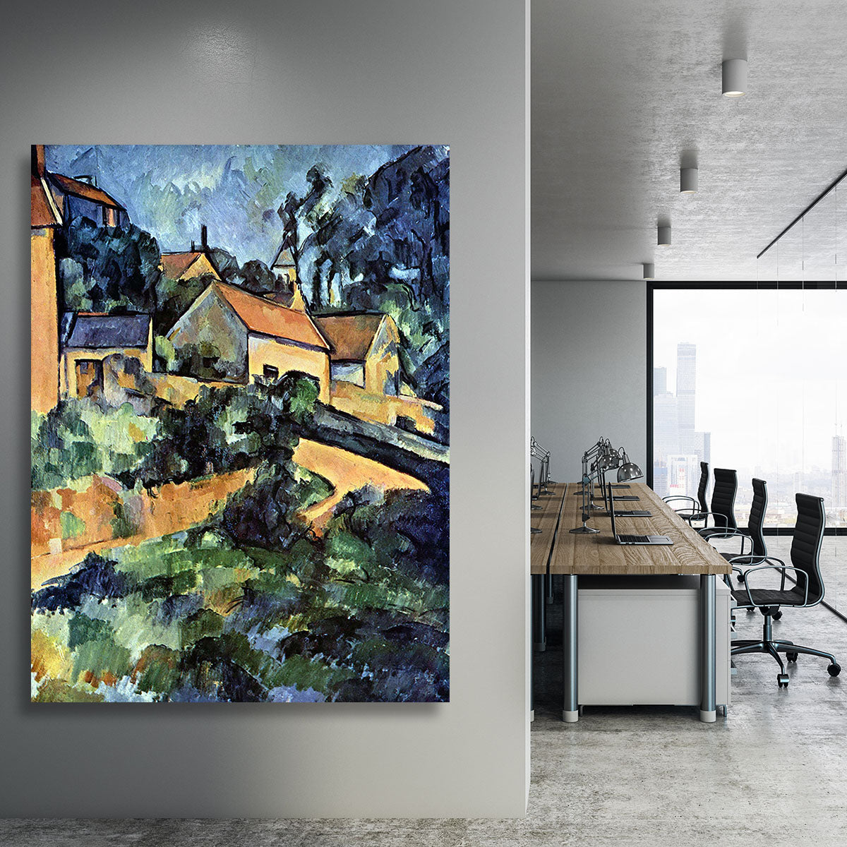 Road curve in Montgeroult by Cezanne Canvas Print or Poster - Canvas Art Rocks - 3