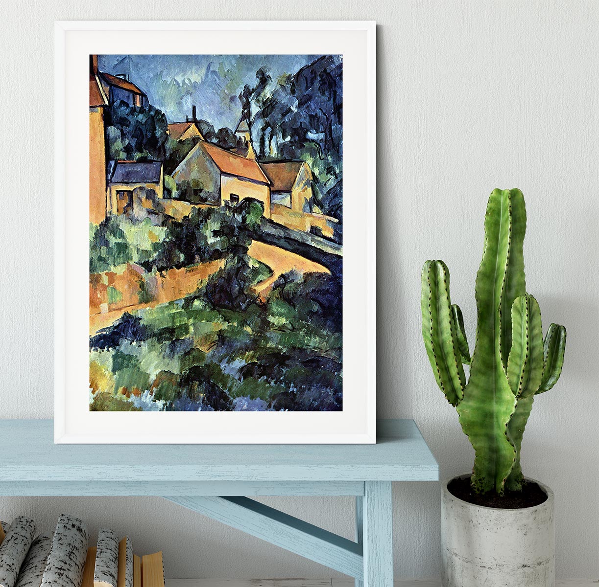 Road curve in Montgeroult by Cezanne Framed Print - Canvas Art Rocks - 5