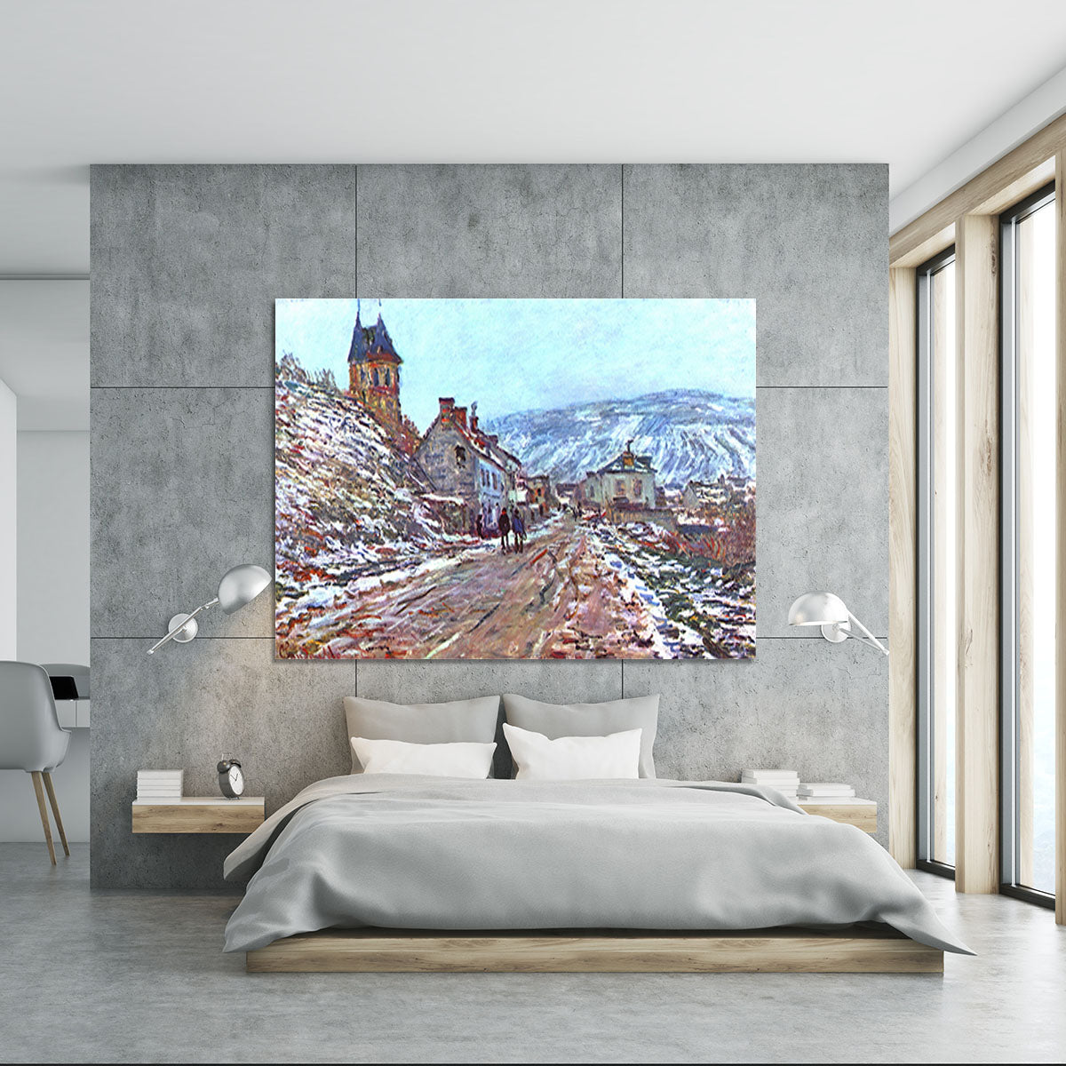 Road to Vetheuil in winter by Monet Canvas Print or Poster - Canvas Art Rocks - 5