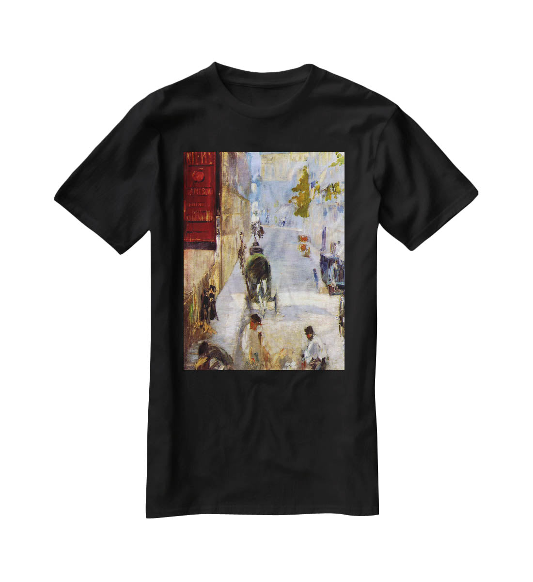 Road workers rue de Berne detail by Manet T-Shirt - Canvas Art Rocks - 1