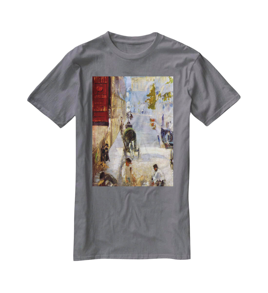 Road workers rue de Berne detail by Manet T-Shirt - Canvas Art Rocks - 3