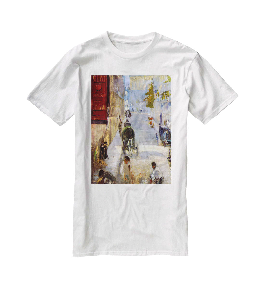 Road workers rue de Berne detail by Manet T-Shirt - Canvas Art Rocks - 5