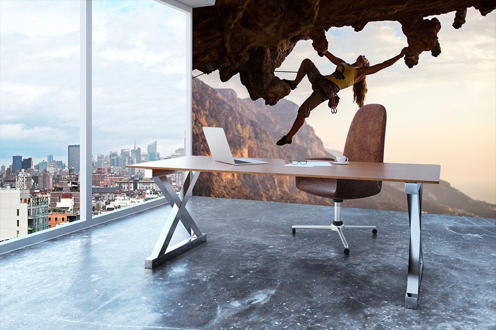 Rock climber at sunset Wall Mural Wallpaper - Canvas Art Rocks - 3