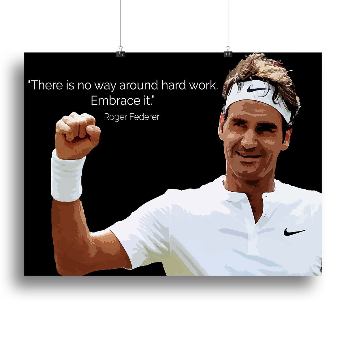 Roger Federer Hard Work Canvas Print or Poster