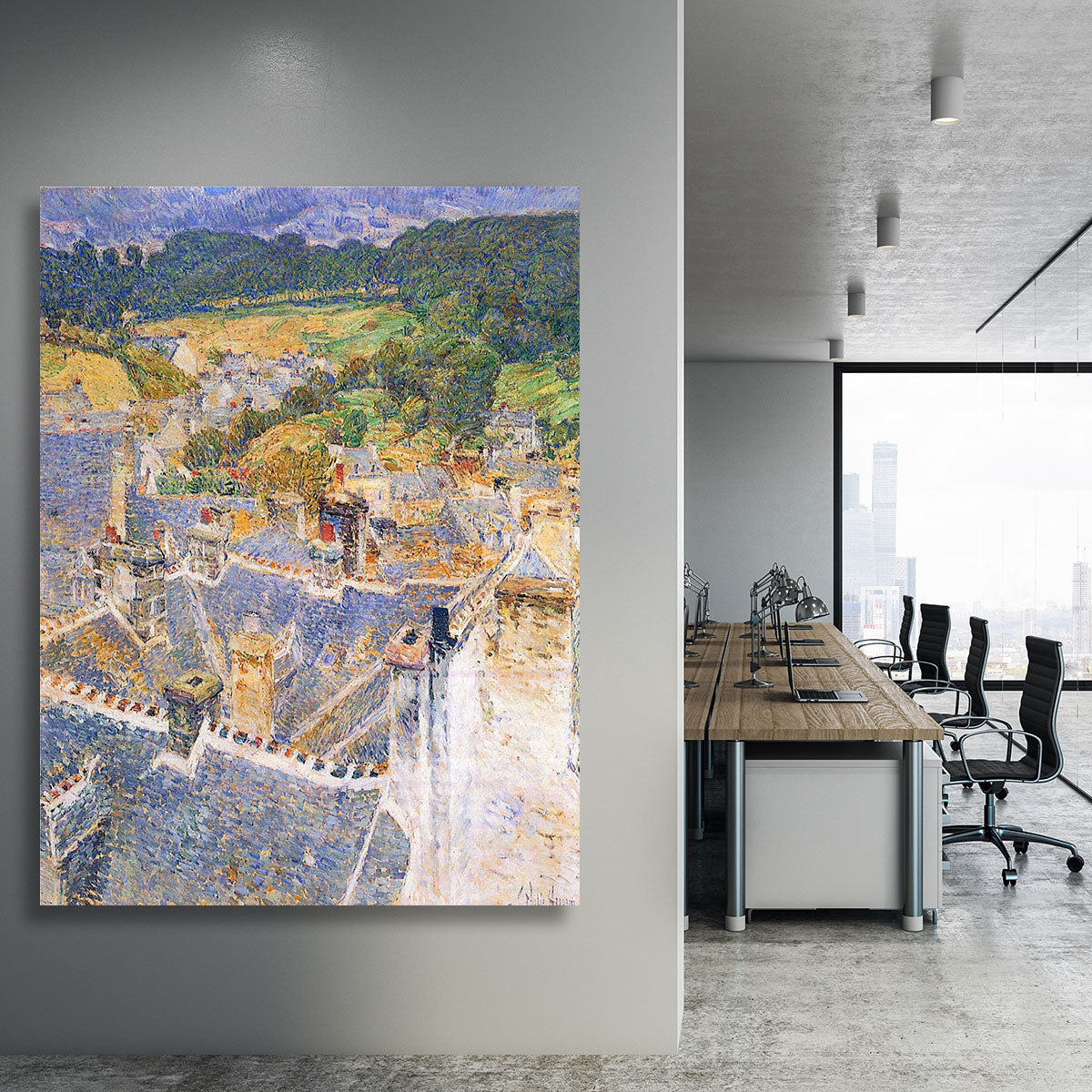 Roofs Pont-Aven by Hassam Canvas Print or Poster - Canvas Art Rocks - 3