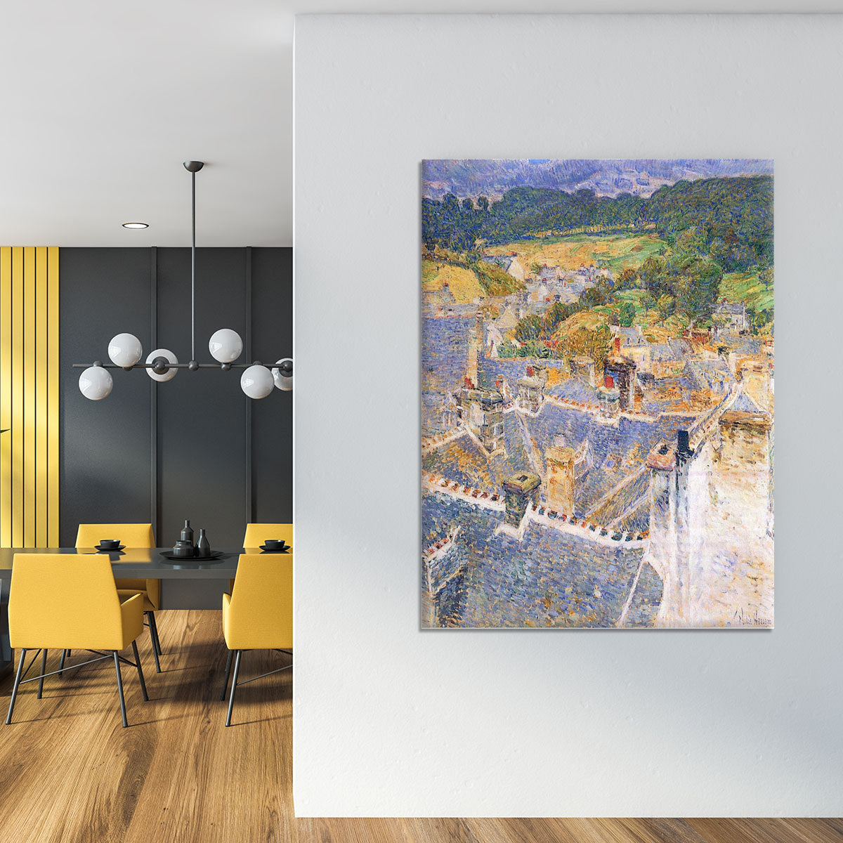 Roofs Pont-Aven by Hassam Canvas Print or Poster - Canvas Art Rocks - 4