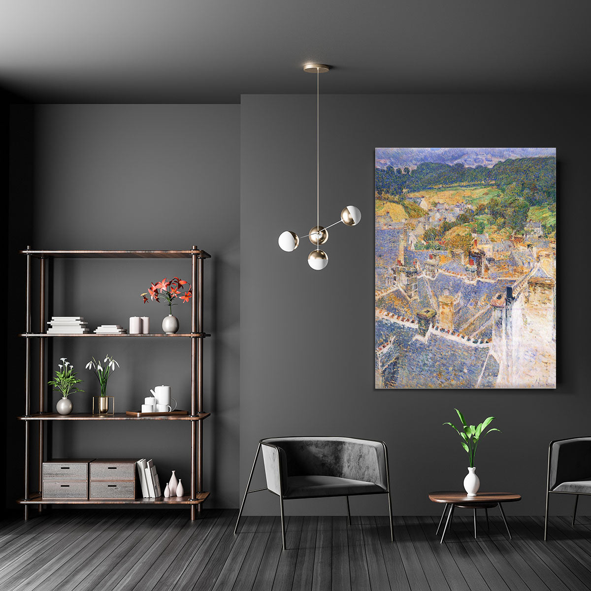 Roofs Pont-Aven by Hassam Canvas Print or Poster - Canvas Art Rocks - 5