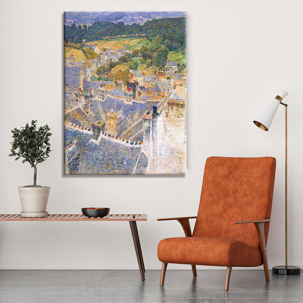 Roofs Pont-Aven by Hassam Canvas Print or Poster - Canvas Art Rocks - 6