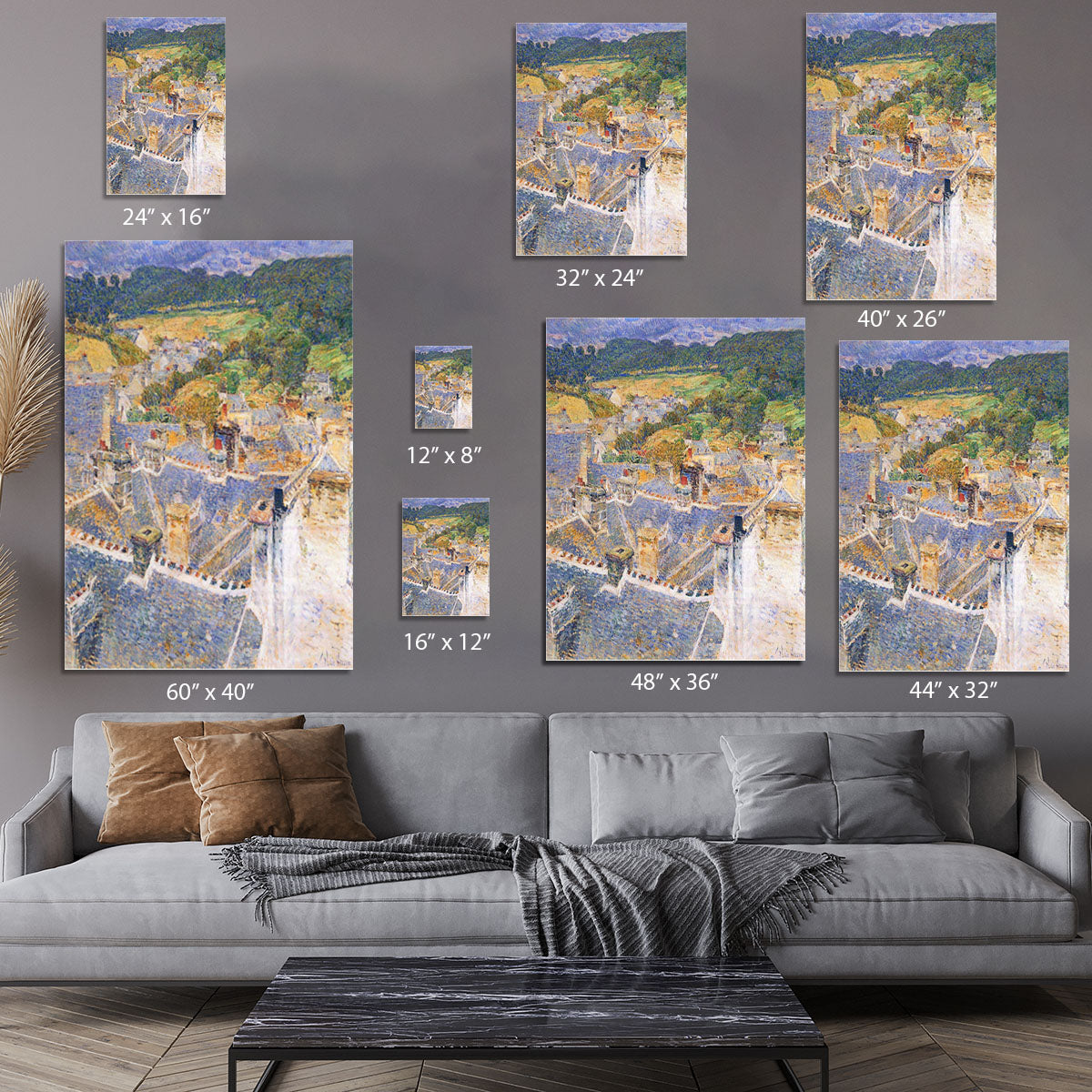 Roofs Pont-Aven by Hassam Canvas Print or Poster - Canvas Art Rocks - 7