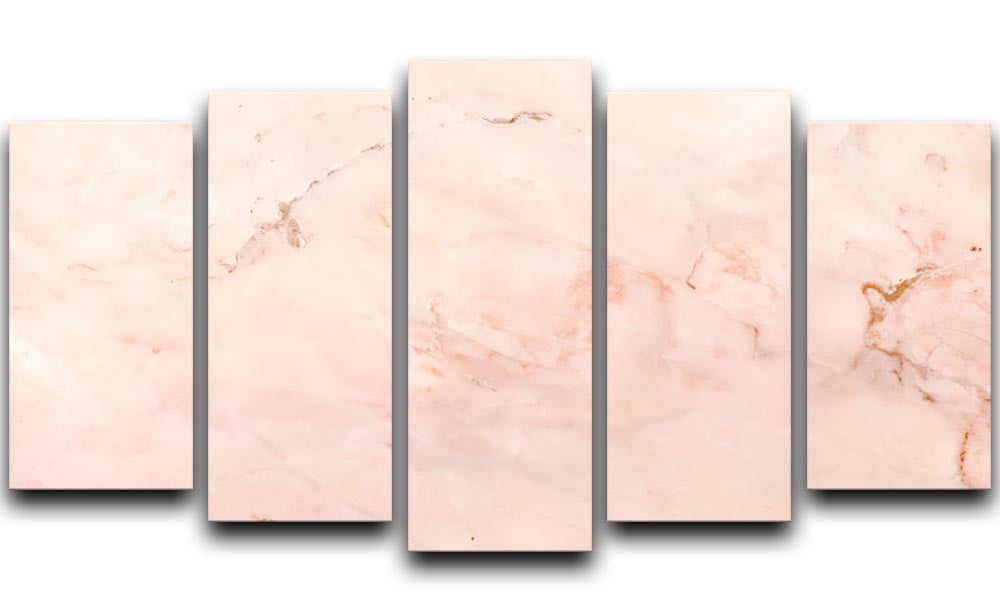 Rose Gold Minimal Marble 5 Split Panel Canvas - Canvas Art Rocks - 1