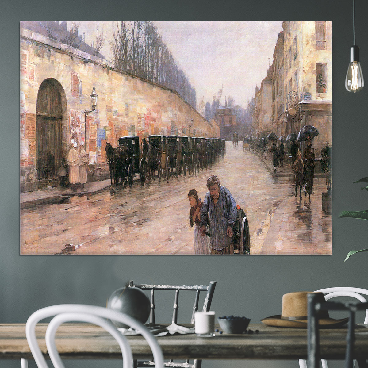 Rue Bonaparte by Hassam Canvas Print or Poster - Canvas Art Rocks - 3