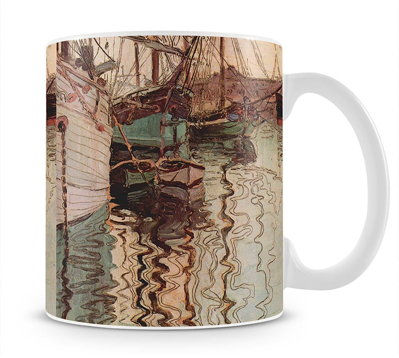 Sailboats in wellenbewegtem water The port of Trieste by Egon Schiele Mug - Canvas Art Rocks - 1