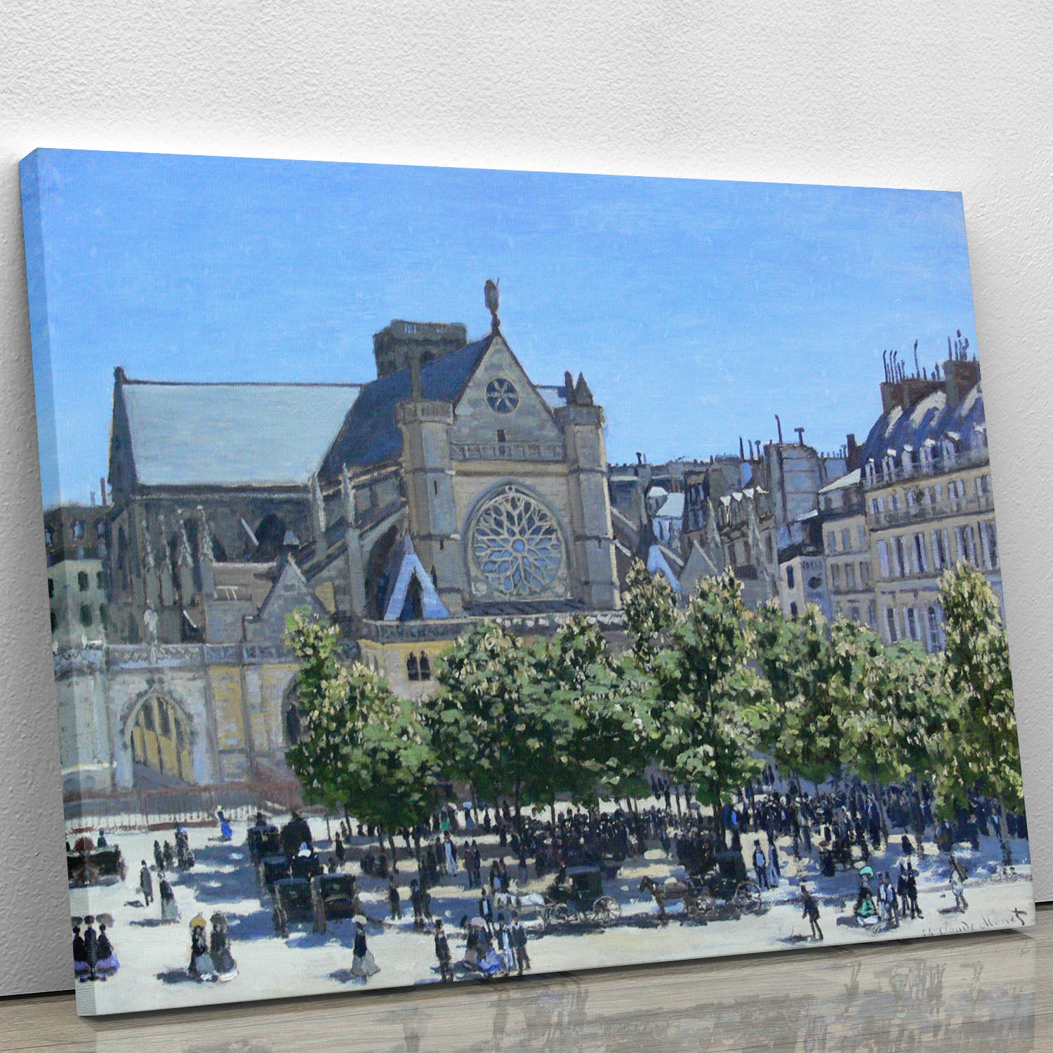 Saint Germain Auxerrois Paris 1867 by Monet Canvas Print or Poster - Canvas Art Rocks - 1