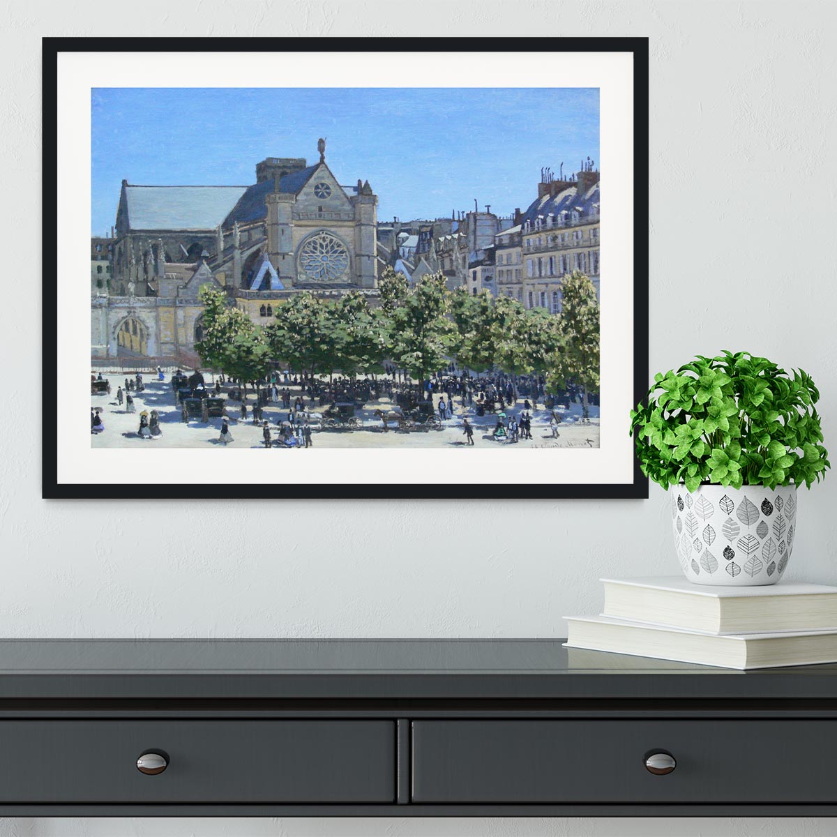 Saint Germain Auxerrois Paris 1867 by Monet Framed Print - Canvas Art Rocks - 1