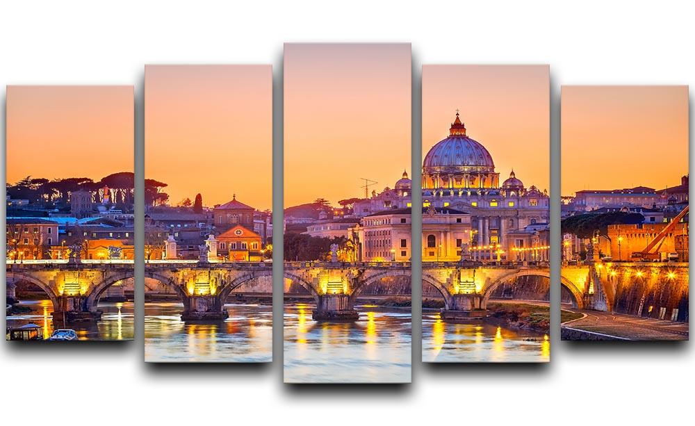 Saint Peter cathedral at night 5 Split Panel Canvas - Canvas Art Rocks - 1