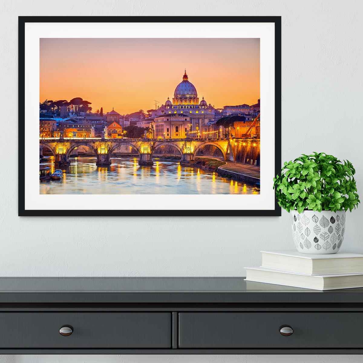 Saint Peter cathedral at night Framed Print - Canvas Art Rocks - 1
