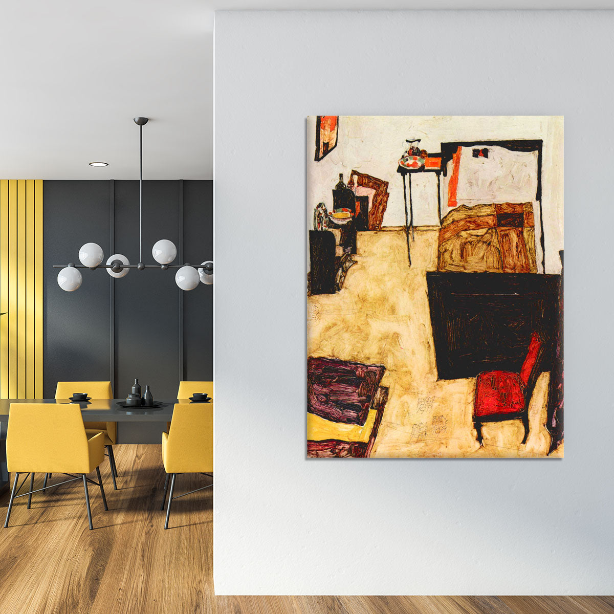 Schiele's living room in Neulengbach by Egon Schiele Canvas Print or Poster - Canvas Art Rocks - 4