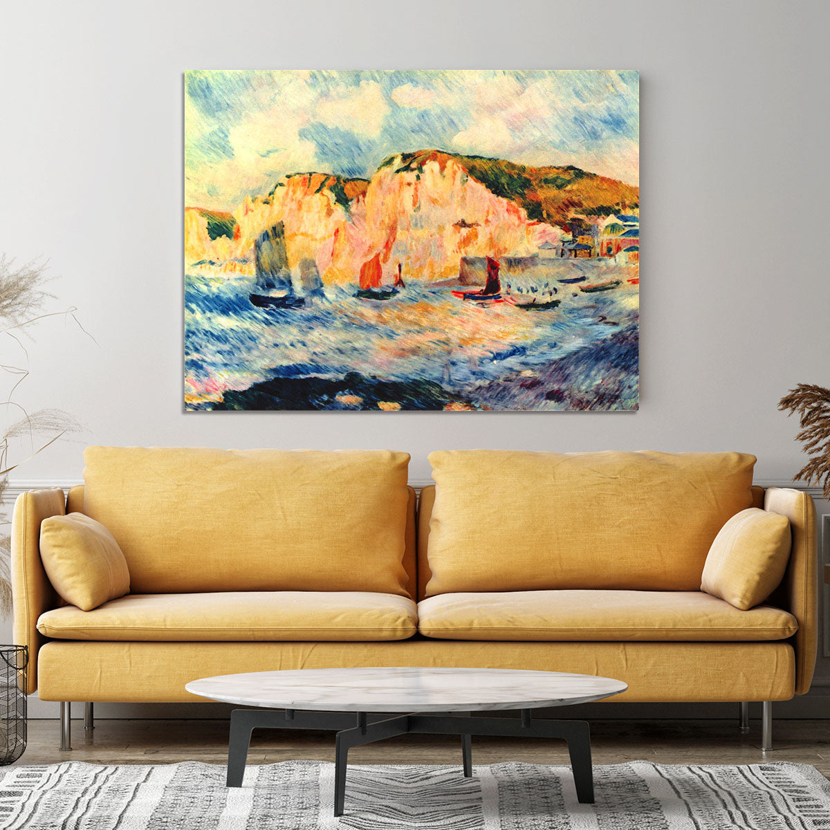 Sea and cliffs by Renoir Canvas Print or Poster - Canvas Art Rocks - 4