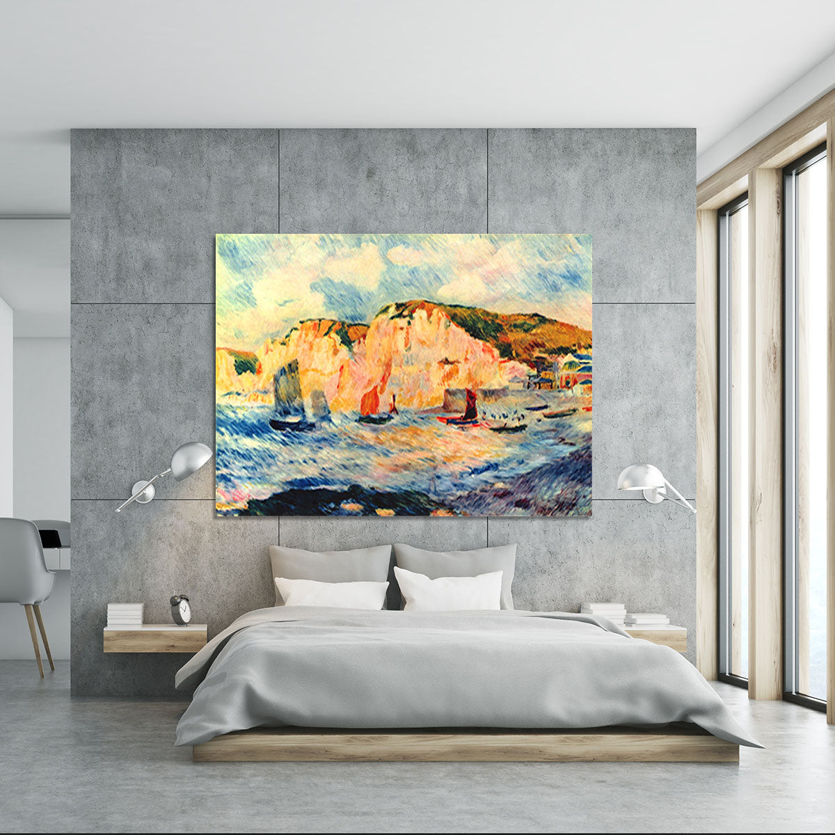 Sea and cliffs by Renoir Canvas Print or Poster - Canvas Art Rocks - 5