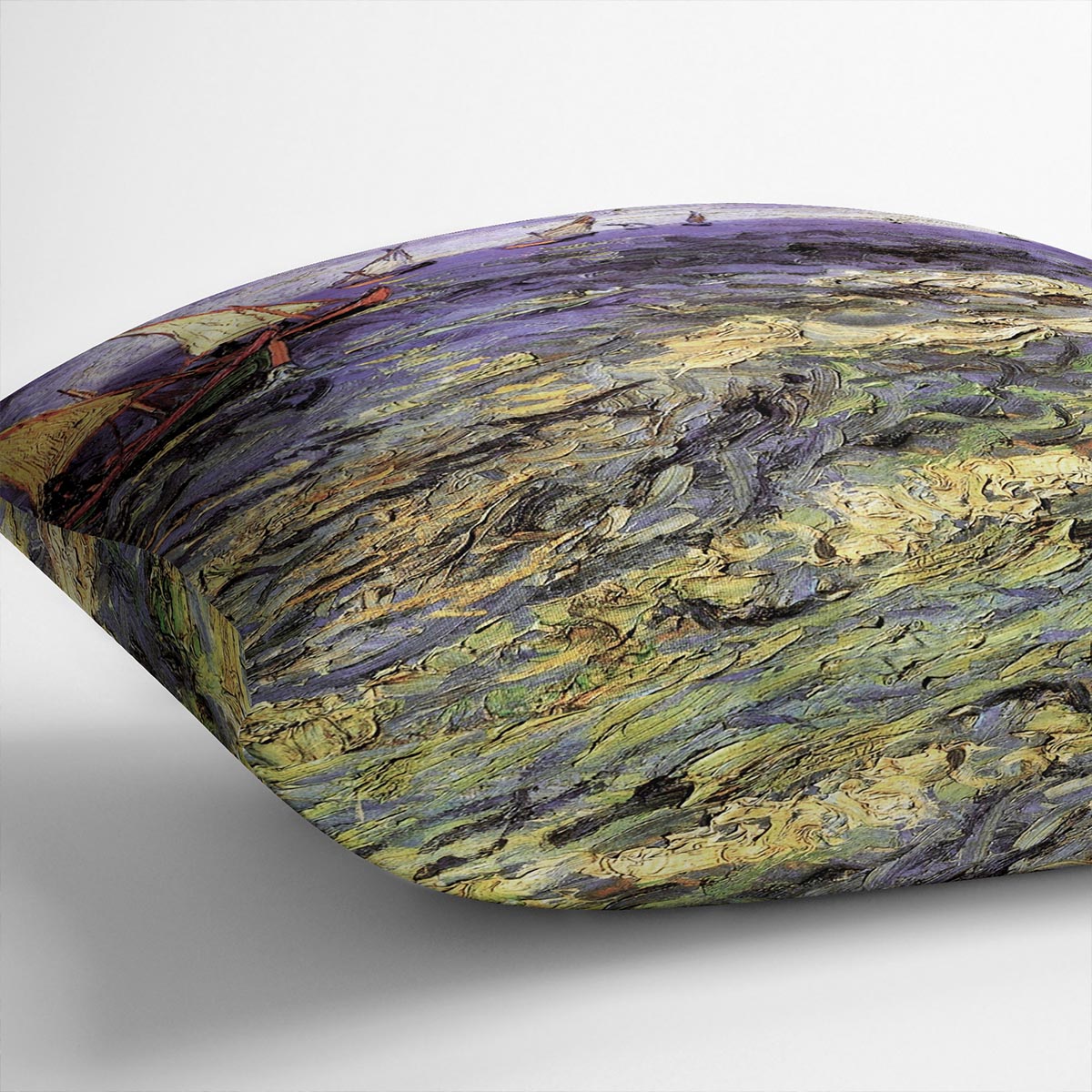 Seascape at Saintes-Maries by Van Gogh Cushion