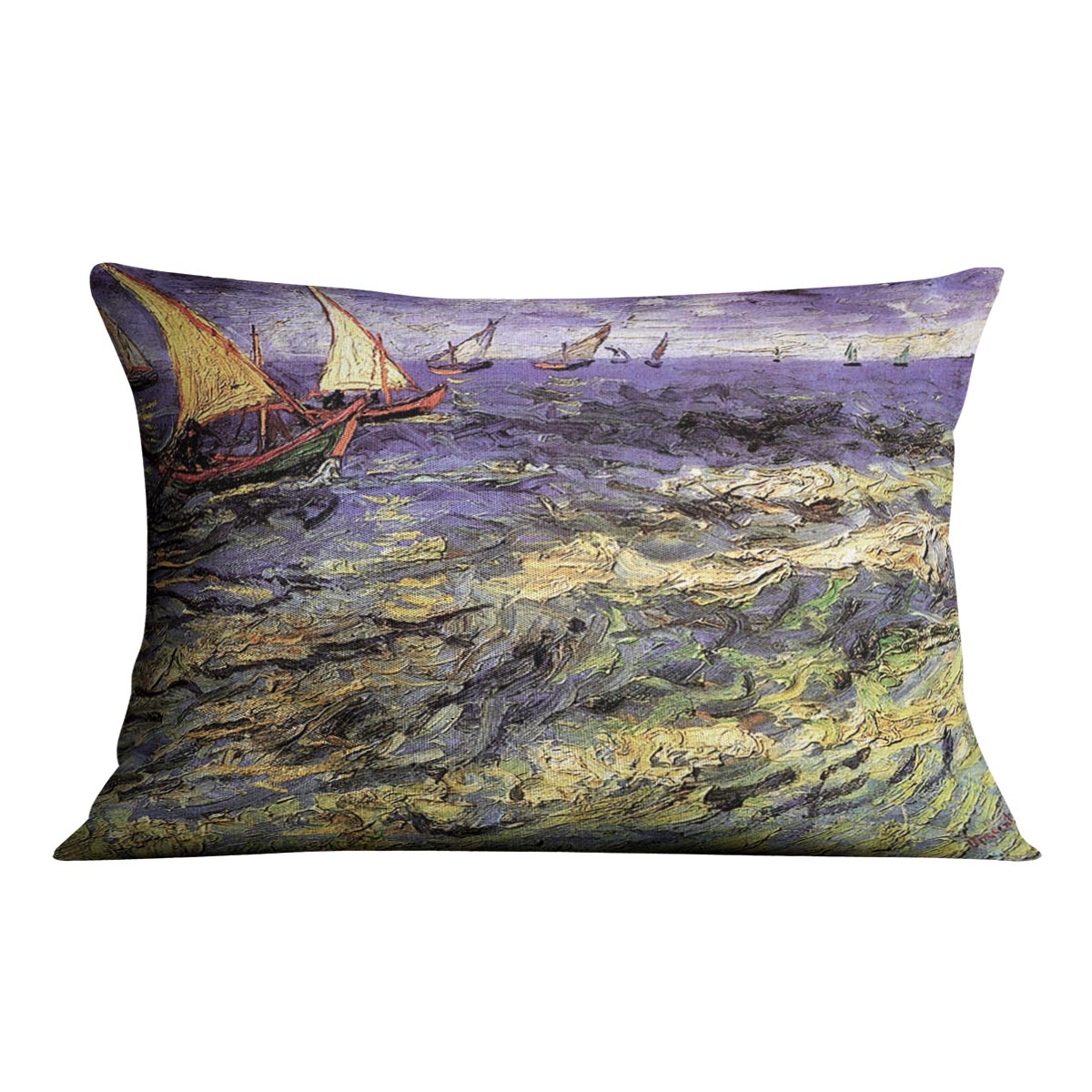 Seascape at Saintes-Maries by Van Gogh Cushion