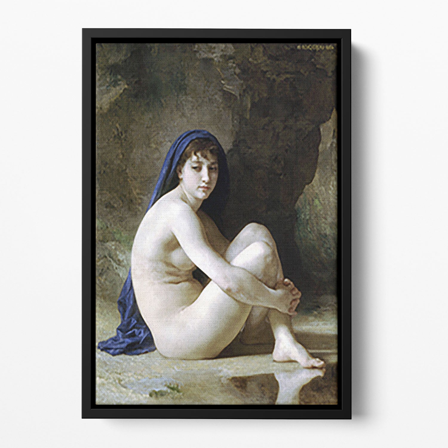 Seated Nude By Bouguereau Floating Framed Canvas