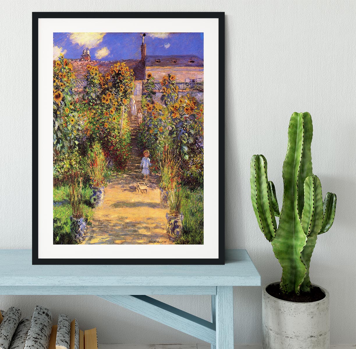 Seine bank at Vetheuil by Monet Framed Print - Canvas Art Rocks - 1